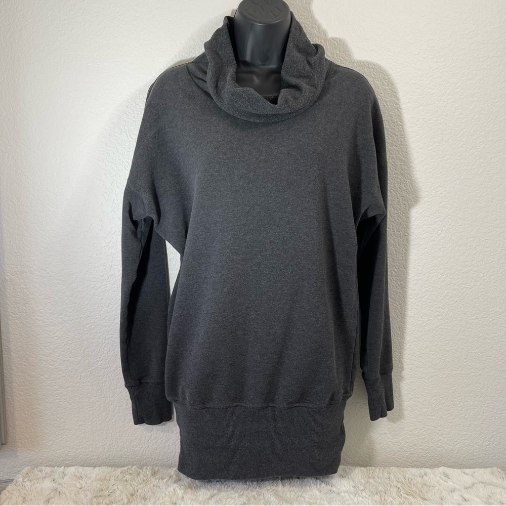 Lucy Heather Gray Cowl Neck Knit Tunic Sweatshirt | Size Small Petite